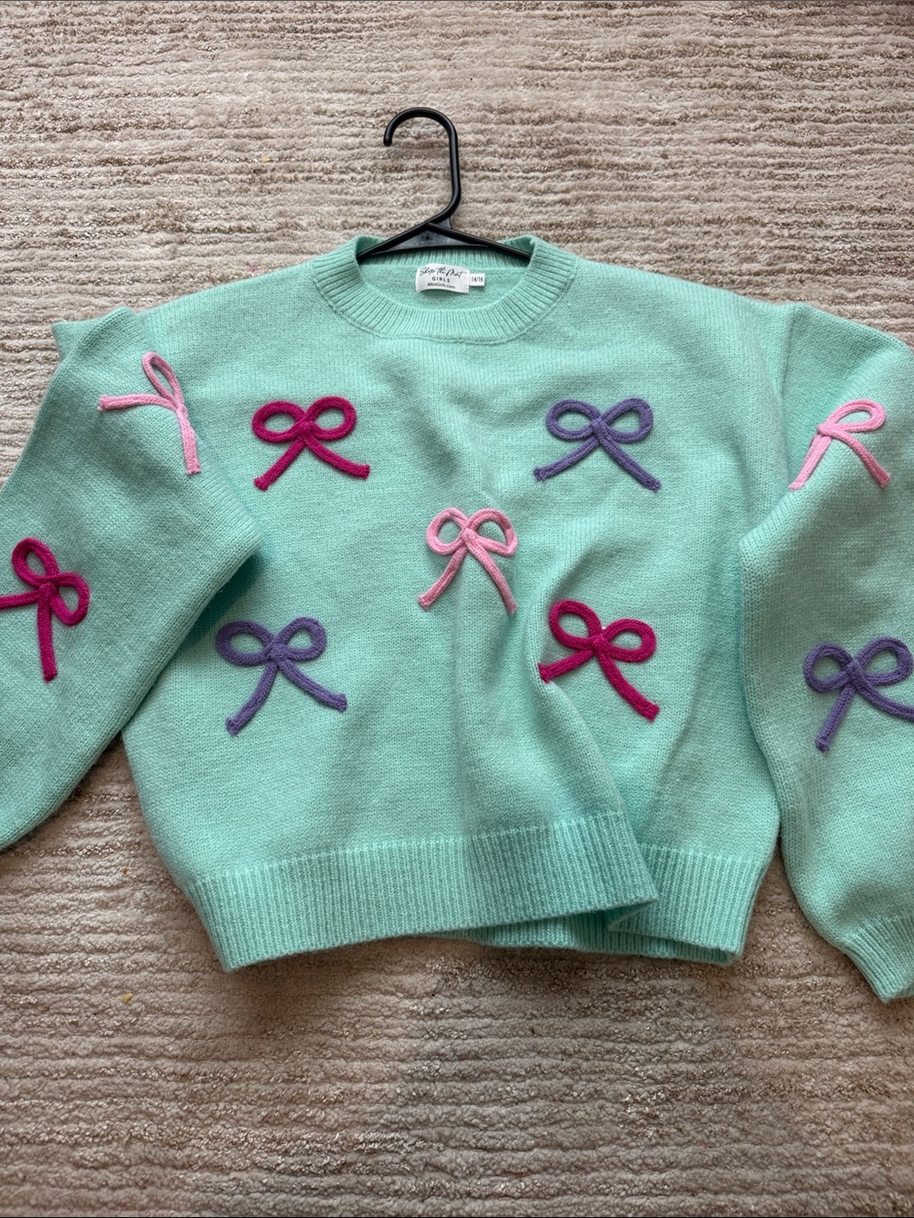 Mint Bow-Appliqué Crewneck Sweater - Women's